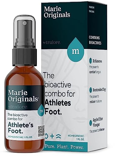 Marie Originals Homeopathic Athletes Foot Spray for Itchy Burning Skin Relief Natural Odor Control and Moisture Care Soothing Plant-Based Foot Comfort for Active Lifestyles and Daily Use 1 oz