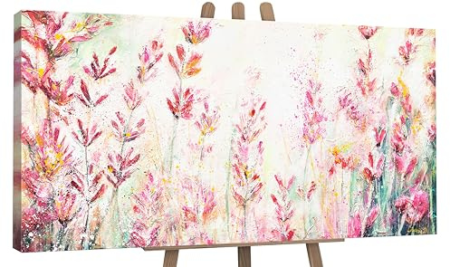 YS-Art Abstrakt Acrylbild auf Leinwand Juli Praxis Sommer Blumen bunt