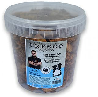 Fresco Martin Rütter Trainingsdrops Pute | 1 kg | Natürlicher Monoproteinsnack für Hunde | Aus reinem Putenfleisch | Ohne Getreide, Konservierungsstoffe und Fleischmehle