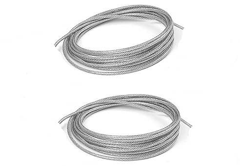 Picture Hanging Wire, 2pcs Picture Wire Heavy Duty 1.5mm * 2m Adjustable Stainless Steel Wires Ropes for Mirror - Hold Up to 90KG