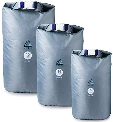 MNT10 Dry Bag Ultra-Light I Drybag in 5l, 10l, 15l I Wasserfeste Tasche Ultraleicht für Reisen, Outdoor und Camping I Trockenbeutel leicht & widerstandsfähig (10 Liter)