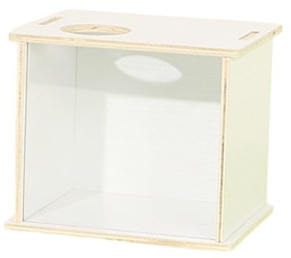 Gralara Hamster Digging Box Hamster Sand Bath Box Hideout Wooden Visible Hut Bathroom Cage for Mice Gerbils Small Sized Pets Dwarf Hamsters, 16cmx13cmx14cm