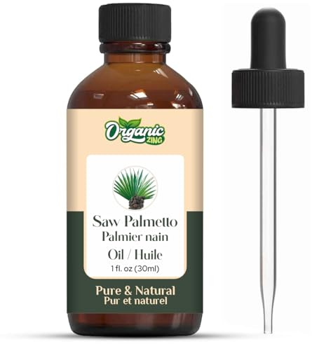 Organic Zing Saw Palmetto Oil 30 ml (1.01 fl oz) – Cold Pressed Carrier Oil for Hair Care Formulations, Scalp Treatments & DIY Cosmetic Preparations