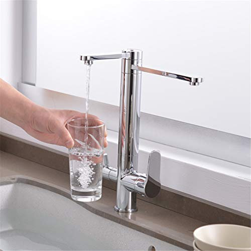 Küchenarmaturen, Trinkwasserfilter-Wasserhähne, 3-Wege-Spültischarmatur, 360-Grad-Drehgelenk, Doppelgriff, Deckmontage, gefilterter Kran für die Küche mit Luftsprudler