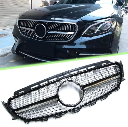 HALOD Frontgrill für Mercedes Benz E Class W213 S213 A238 C238 E53 AMG E43 AMG 2016-2021 Stoßstangen-Kühlergrills,normal-ABlack
