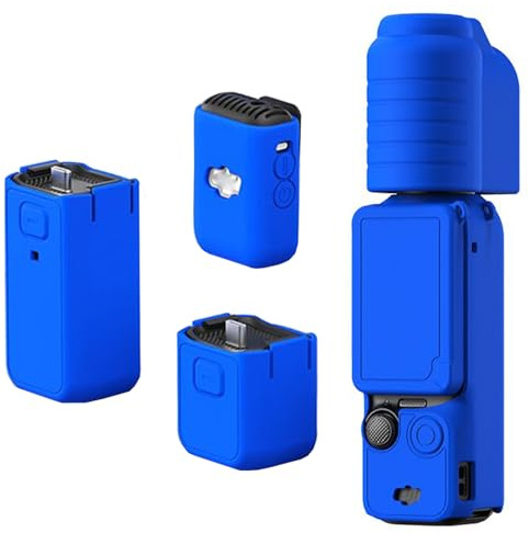 Buziba Silikon-Schutzhülle für DJI Osmo Pocket 3, Silikon-Schutzhülle, Handheld-Gimbal-Action-Kamera-Zubehör (blau)