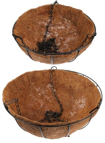 Milisten 2St Blumentopf Gemüsekorb Blumenkorb-Anhänger Töpfe für Pflanzen Zimmerpflanzentöpfe Hängepflanzgefäß aus Eisen Blumenkorb mit Kokoseinlage getrocknete Blumen Knoblauch Früchtekorb