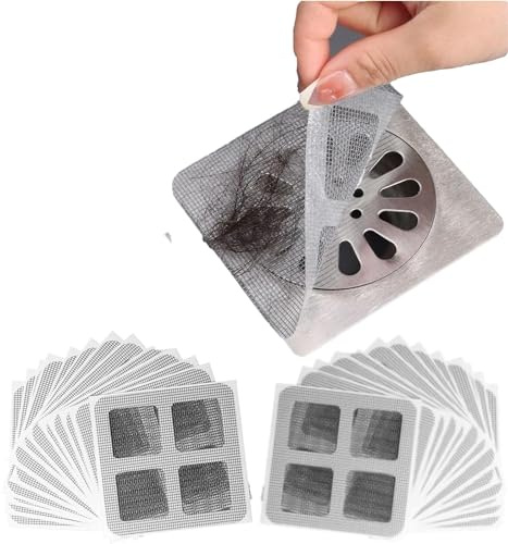 Set di 30 adesivi usa e getta, protezione per scarico filtro lavandino, cattura capelli doccia per tubi doccia e tubi doccia
