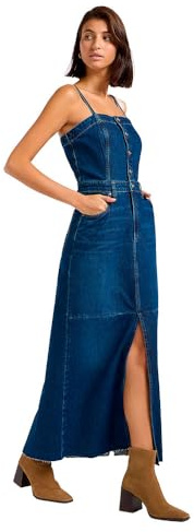 Lee Maxi Denim Dress Vestido Informal, Dark Fusion, XS Mujeres
