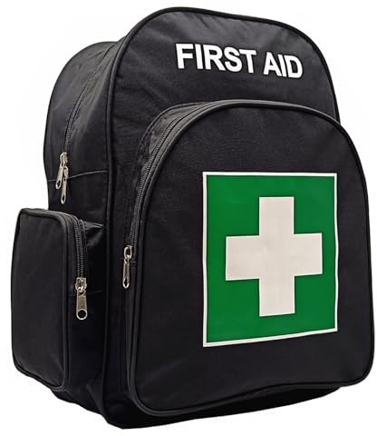 Jipemtra Red Emergency Backpack First Aid Bag Empty Medical First Aid Back Pack Trauma Bag for Hiking Camping Daycare Vacation Outdoors Pet Dog Cat (Black Green)