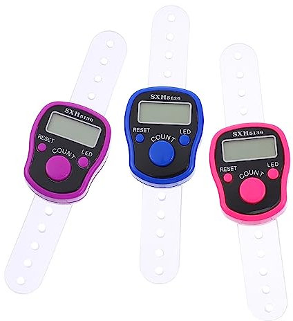 KOMBIUDA 3 Stück Handzähler Fingerzähler Mit Led Nachtlicht Manuell Verstellbar Leichtes Kunststoff Material Für Sport Und Veranstaltungen