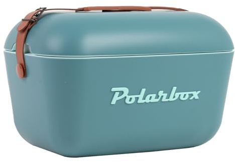 Polarbox Cooler - Hielera retro de playa, vintage, para picnic, bolsa de almuerzo, portátil, para viajes, camping, senderismo, estilo años 90, extragrande, ligera, para latas, cervezas y bebidas