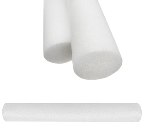 2x White Pool Noodle Swimming Aid Foam Noodles Swim Water Float Stick Log Woogle Water Kids Swim Child Toy Adult Floation Lounger Chair Learner Lession Lilo Flexible Baby Proofing Corner Protection
