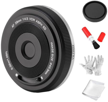 VILTROX 28mm F4.5 FE Full Frame Pancake Lens，Auto Focus 28mm f/4.5 Chips-Size Wide Angle Lens for Sony E Mount a7c a7cr a7cii a6100 a6400 a6600 a6700 a7iii a7iv a9