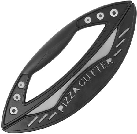 Cortador de pizza grande, cortador de pizza con tapa, cortador de pizza de acero inoxidable con funda protectora, cortador de pizza ergonómico con anillo semicircular