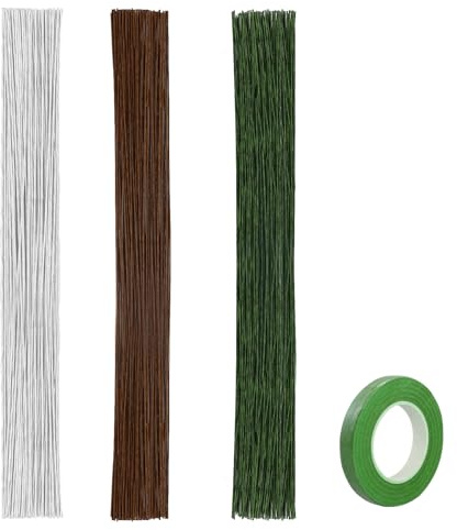 150 hilos de tallo de flor, calibre 21, color verde claro, para ramo de flores, bricolaje, manualidades florales