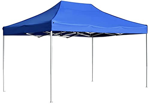 Xichuzi Profi-Partyzelt Faltbar Aluminium 4,5x3 m Blau Pavillon, Faltpavillon, Gazebo, Überdachung Garten, Sonnenschutz Zelt, Poolzelt, Pop Up Zelt, Pergola
