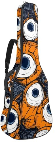 Gitarrentasche in voller Größe, 101,6 cm, 104,4 cm, 106,7 cm, Tragetasche für E-Bass, klassische Gitarre, Quallen und Tintenfisch, schwimmen, Untersee, nahtloses Muster, Mehrfarbig 04, 42.9x16.9x4.7
