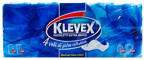 Extra weiche Taschentücher aus reiner Zellulose, 4-lagig, 100 Packungen mit je 10 Taschentüchern - für Nase und Hände - Klevex - Amami BEAUTY