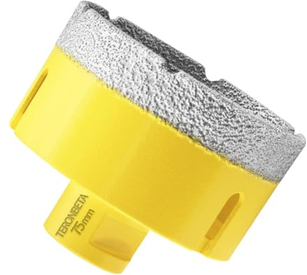 Teronbeta Foret à Diamant 75mm, M14 Brasé Sous Vide Trépan à Scie Cloche Diamant Pour Carrelage Porcelaine Céramique Marbre Granit Pierre Quartz