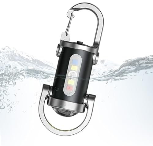 Mini porte-clés lumineux LED, lampe torche rechargeable par USB, 8,8 x 3,5 x 2,6 cm, utilisation polyvalente n'importe où/respectueuse de l'environnement pour la randonnée, le travail, la survie