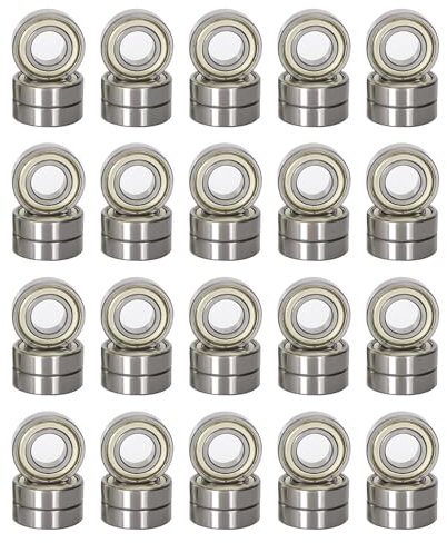 40 Stück 608 ZZ Kugellager,Metall Double Shielded Miniatur Rillenkugellager für Skateboards, Roller, Inline Skates,8mm x 22mm x 7mm