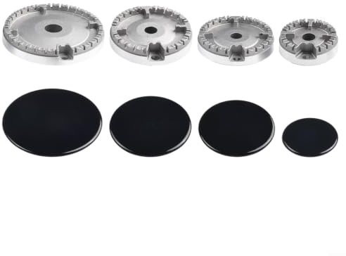 Kit di accessori per bruciatori a gas, copertura della testa del bruciatore in ferro, set di tappi per fornelli a gas per la maggior parte delle stufe a gas (piatto)