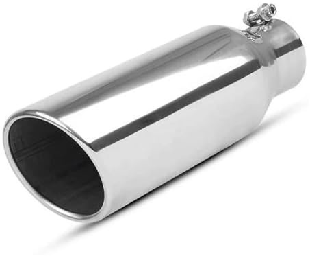 Silenziatore Terminale Terminale Scarico Nero Da 4Pollici/10,16 Cm, Ingresso Da 4, Uscita Da 5, Tubo In Acciaio Inossidabile Diesel Verniciato A Polvere Lungo 12 Terminale Scarico Per Auto