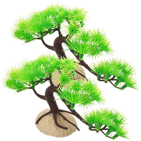 Milisten 2 pièces Décoration Aquarium Artificielle Arbre Simulation Plastique Plante Décorative Réaliste Petit Aménagement Paysager pour Poissons et Cachette pour Poissons