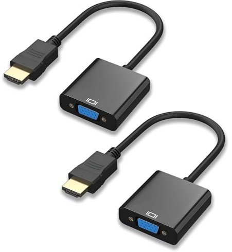 Wanme 2Pack HDMI to VGA Adapter, Unidirectional HDMI Computer to VGA Monitor, Gold Plated for Computer, Desktop, Laptop, PC, TVbox, Xbox, PS3, PS4