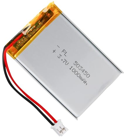 Batterie LiPo 3,7 V 1000 mAh 503450 avec connecteur 2P-PH, batterie au lithium polymère rechargeable pour haut-parleurs Bluetooth, caméras embarquées, appareils portables et appareils électroniques