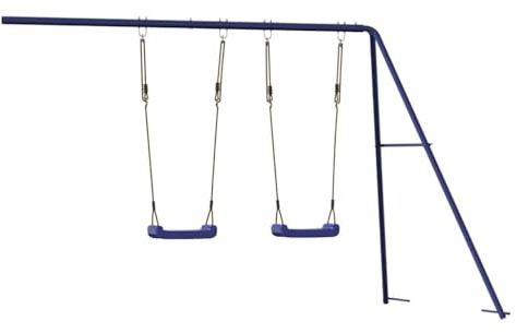 Tobogán y columpio para casa de juegos, color azul, de polipropileno con estructura de metal, 259 x 160 x 162 cm, para niños en el jardín, accesorios para parque infantil, accesorio de torre de