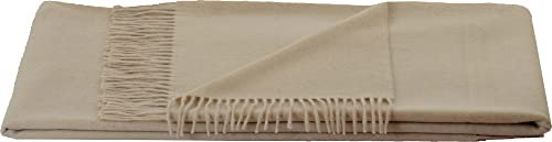 Steinbeck Plaid Modena Lammwolle/Kaschmir Creme Größe 130x190 cm