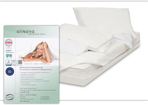 allsana Allergiker Encasing Set 3- teilig | Kissenbezug 40x80cm + Deckenbezug 135x200cm + Matratzenbezug 90x200x16cm | Allergie Bettwäsche | Milbenschutz | allergendichte Zwischenbezüge | TÜV geprüft