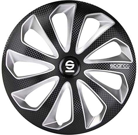Satz Sparco Radzierblenden Sicilia 13-Zoll Schwarz/Silber/Karbon