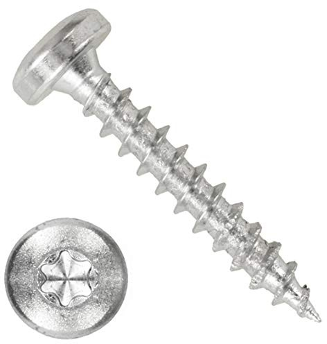 Spanplattenschraube – PROFI - PAN HEAD Halb Rundkopf verzinkt rostgeschützt Stahl gehärtet - SPL PROFI PANHEAD VZ TORX SGH - 5 x 90 (20 Stück)