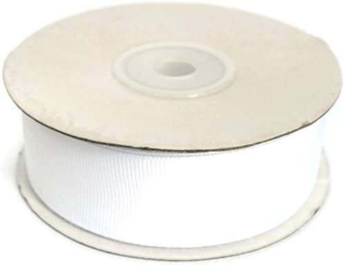 Jajasio Hochwertiges Ripsband 15mm breit, 20 Meter Rolle, Farbe: weiß #01