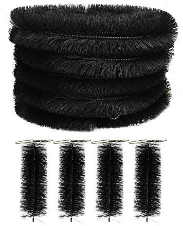 20 Metres of Black Gutter Brush Leaf & Moss Guard Rolls (5 x 4m) with Pack of 4 Drain Guard Plugs