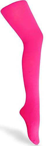 Merry Style Collants Fins pour Filles - Collants pour Enfants Vêtements de Ballet pour Filles en Microfibre 60 DEN WLSS001 (Neon Rose 128-134)