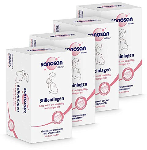 sanosan Stilleinlagen atmungsaktiv & hautfreundlich - 120er Pack unsichtbare Stilleinlage mit hoher Saugfähigkeit - Optimalen Schutz für stillende Mütter