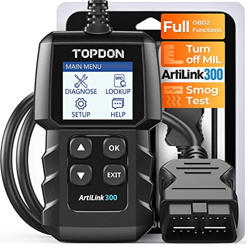 TOPDON OBD2 Diagnosegerät AL300, diagnosegerät auto vollständige OBD2 Funktionen, obd2 diagnosegerät für alle fahrzeuge nach 1996, 1.77-Zoll TFT Farbe