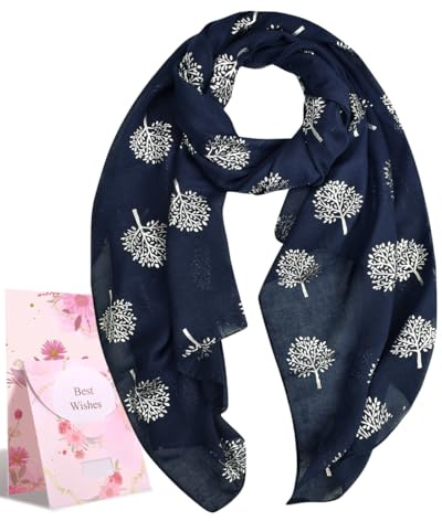 heekpek Seidentuch Damen mit Silber Blätter Muster Tuch Schal Damen Eleganter Schal für Frauen Seidenschal Weich und Leicht Halstuch für Frühling Sommer Herbst und Winter