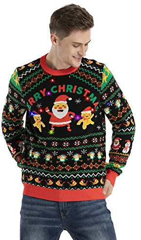 OFF THE RACK Suéter Feo de Navidad con luz LED Unisex para Hombres y Mujeres, Shake Off de la Temporada, XXL