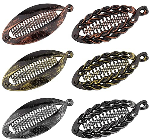 LUTER 6 Stück 14cm Banane Haarspangen Fischform Harz Haarspangen Klemme Frauen Haarschmuck (2 Styles, 3 Farben)