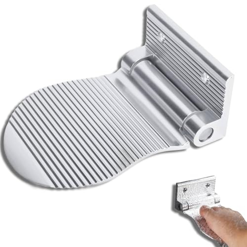 HERCHR Duschfotstöd, fotstöd väggmontering utrymme aluminium halkfri fotpedal för hall entré badrum (silver)