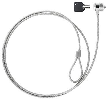 Tooq TQCLKC0025 - Cable de Seguridad con Llave para Portátiles, Plata, 1.5 Metros