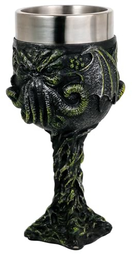 alikiki Cthulhu Stainless Steel Wine Goblet - 7oz Cthulhu Merchandise Octopus Sea Monster Chalice Drinking Cup D&D Gaming Party Halloween Decorations Birthday Gifts for Men Boy