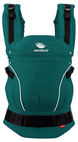 manduca First Babytrage - Verstellbarer und vielseitiger Tragesitz für Babys und Kleinkinder (3,5-20 kg) - Babytrage mit Front-, Hüft- und Rückentragefunktion ,Teal