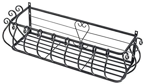Portavasi Vasi e Accessori per Piante Portafiori in Pizzo con Ganci Ringhiera Parapetto Appeso Fioriera Ferro Battuto Supporto per Piante da Balcone Supporto per Fiori Decorativo da Giardino Scaffa