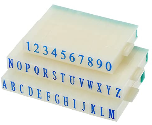 PATIKIL Staccabile Numero Lettera Timbro, Plastica 9+26 Cifre Carattere Dimensione 5 Numero 0-9 Alfabeto AZ Combinazione Set per Carta Album Insegnamento